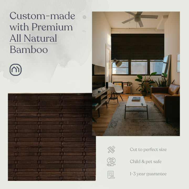 Cordless Bamboo Shade: Rustic Collection