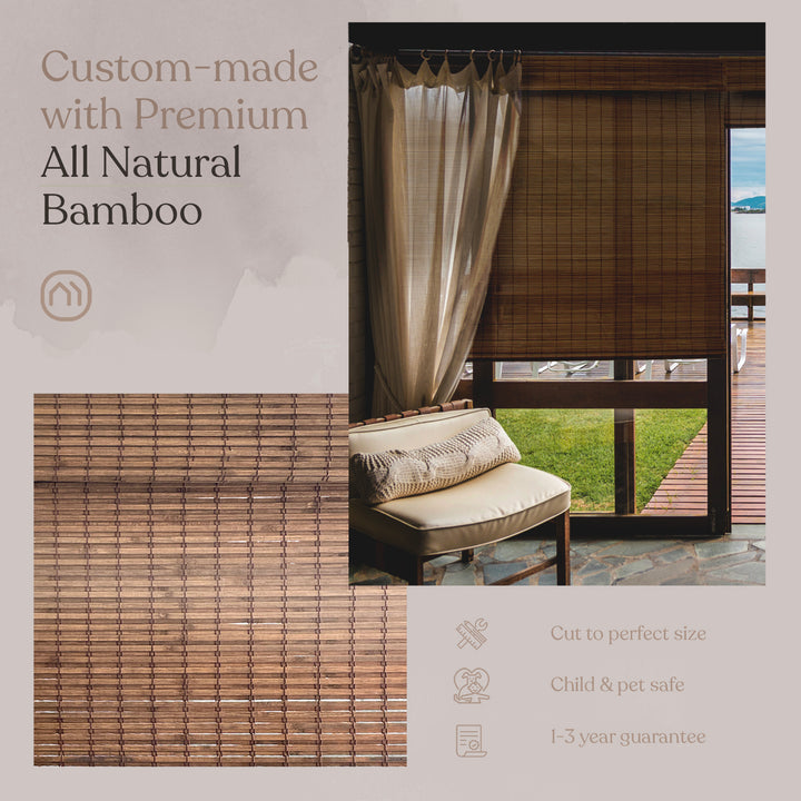 Cordless Bamboo Shade: Rustic Collection