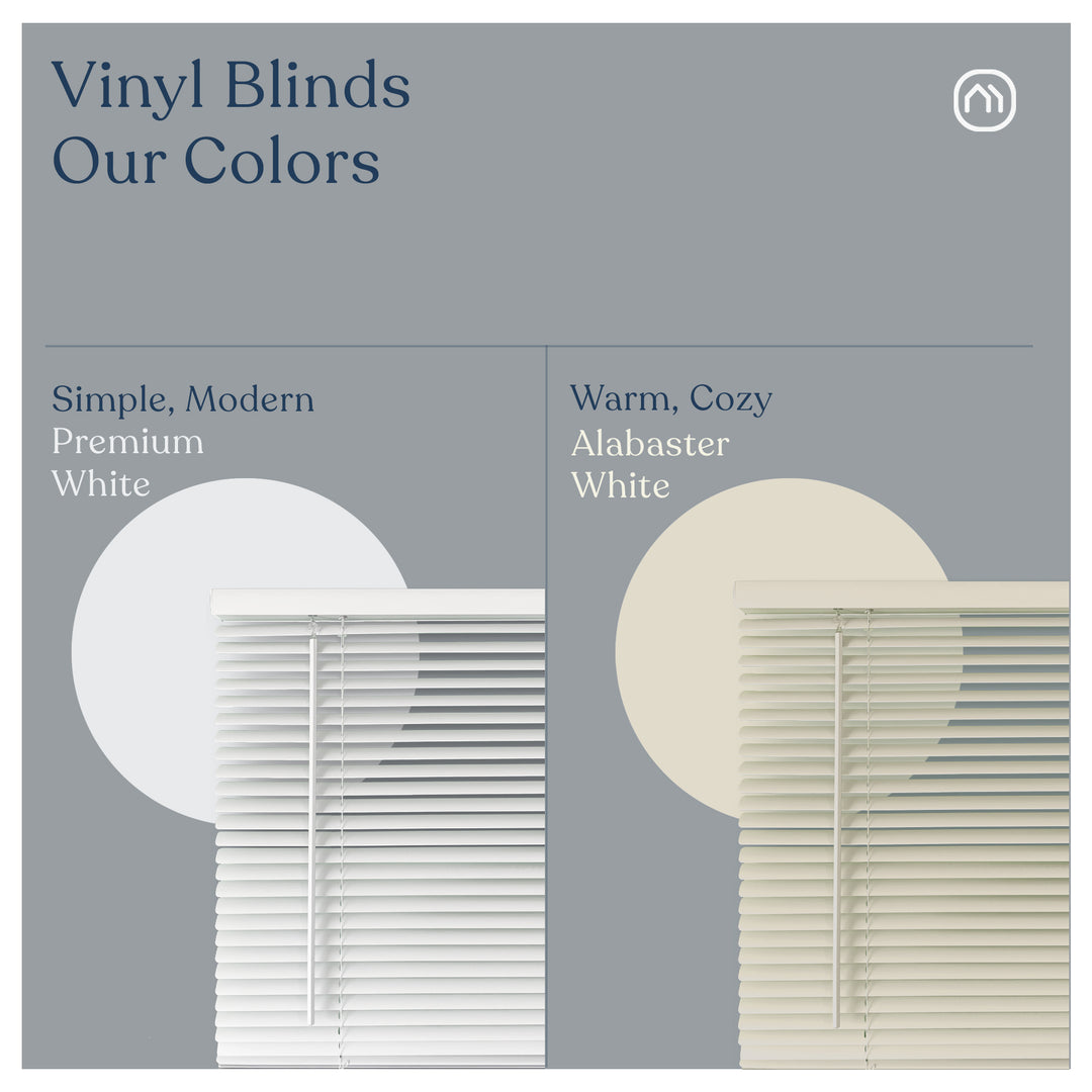 Quick Ship | 1" Vinyl Mini Blind (Height: 40"s, White)
