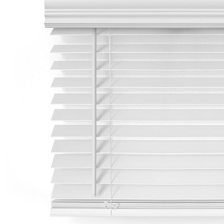 Quick Ship | 2" Faux Wood Blind (Height: 62" to 68", Comfort White)