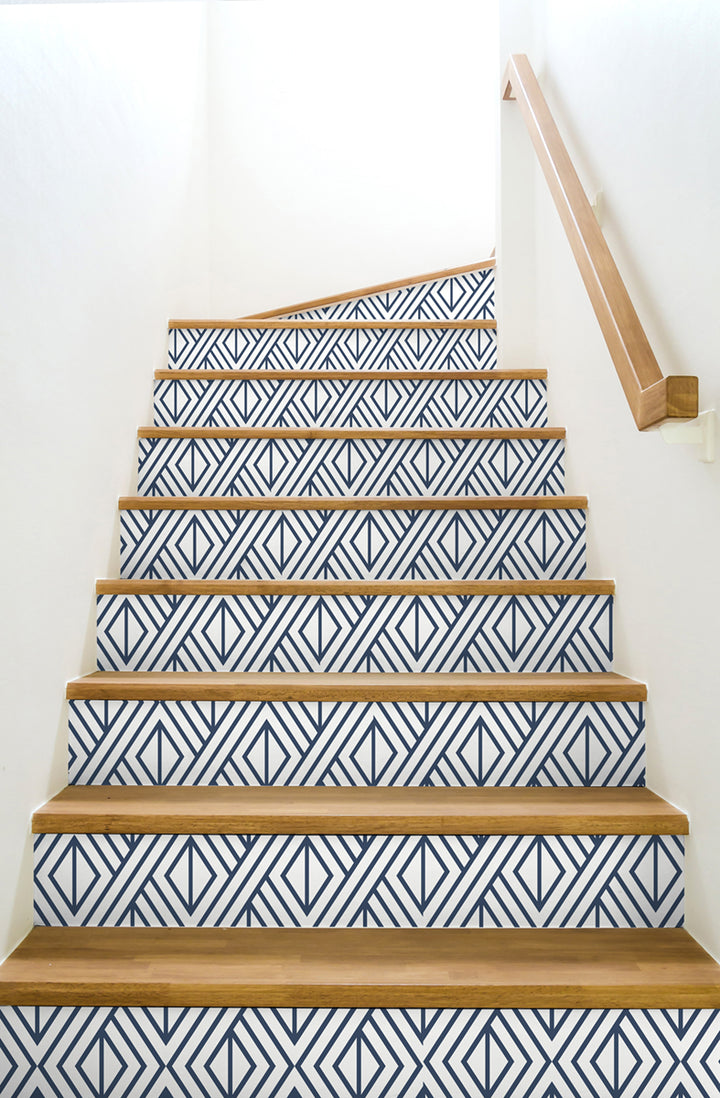 Peel & Stick Wallpapers: Navy Diamond Geometric