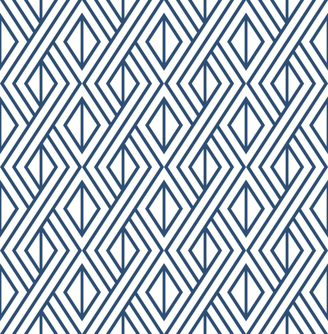 Peel & Stick Wallpapers: Navy Diamond Geometric
