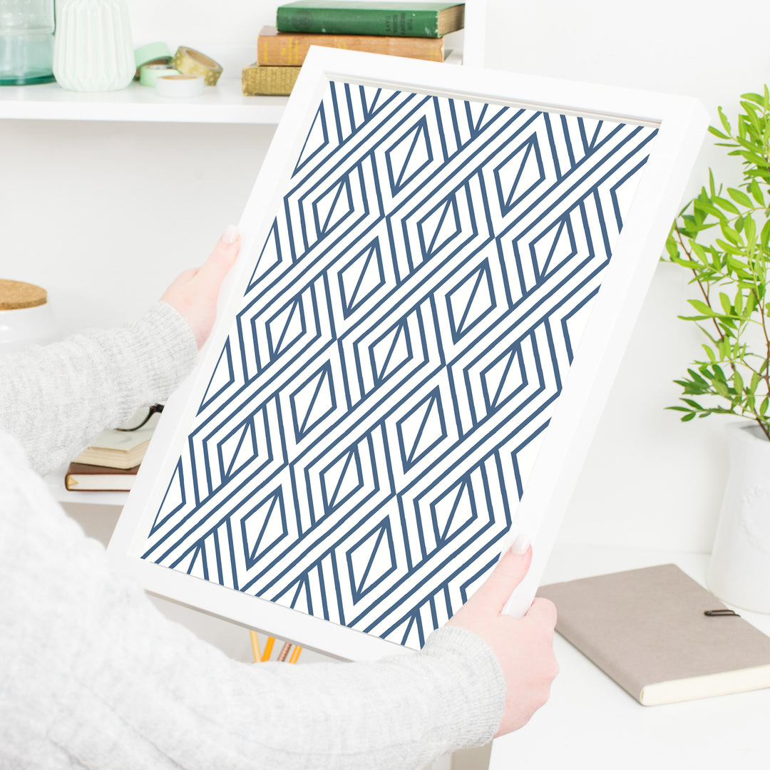 Peel & Stick Wallpapers: Navy Diamond Geometric