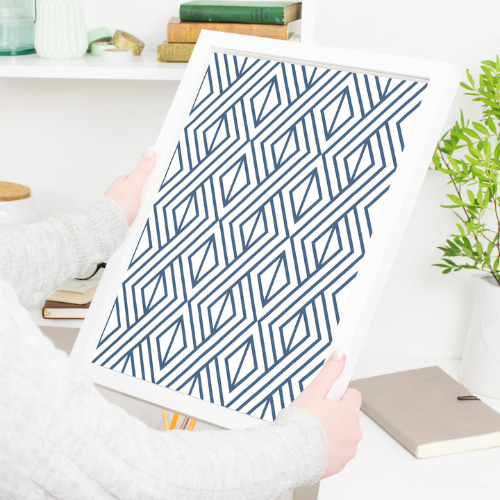 Peel & Stick Wallpapers: Navy Diamond Geometric