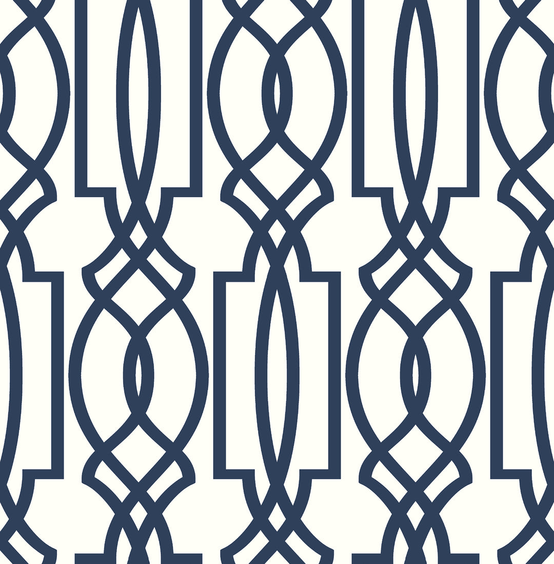 Peel & Stick Wallpapers: Navy Deco Lattice