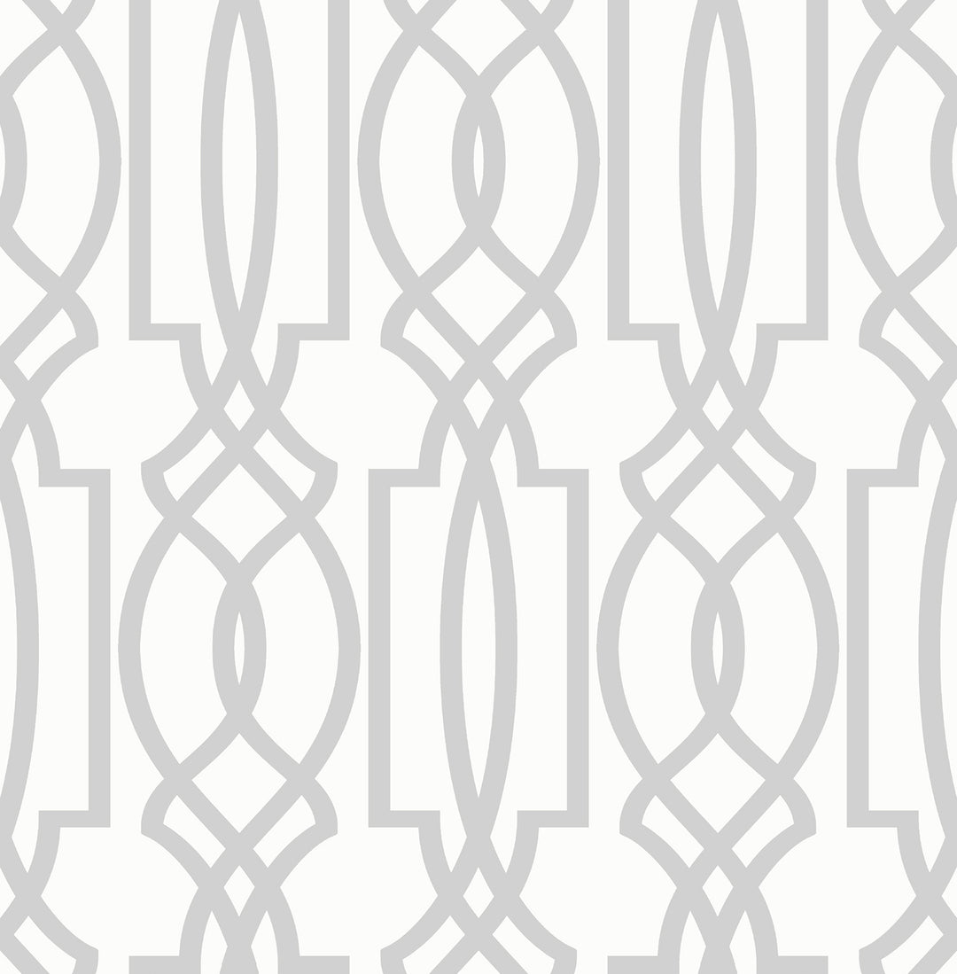 Peel & Stick Wallpapers: Soft Gray Deco Lattice
