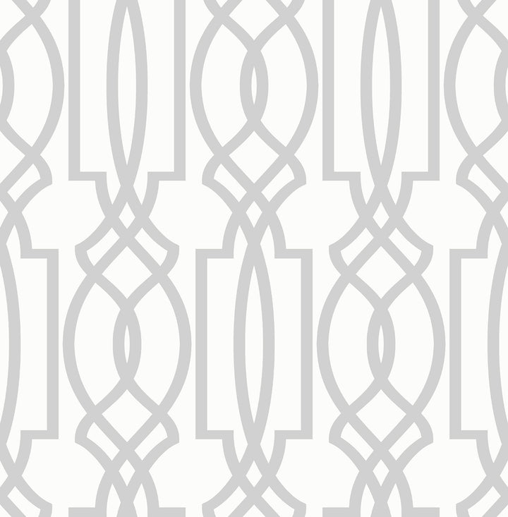 Peel & Stick Wallpapers: Soft Gray Deco Lattice