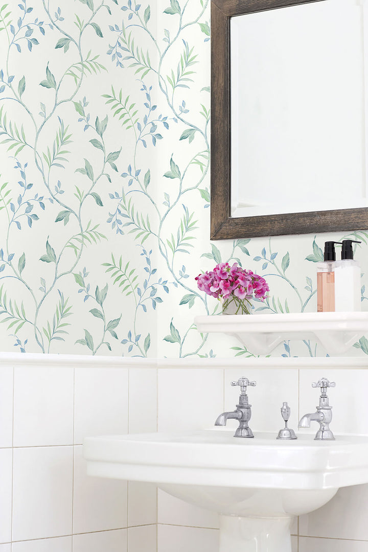 Peel & Stick Wallpapers: Watercolor Leaf Trail