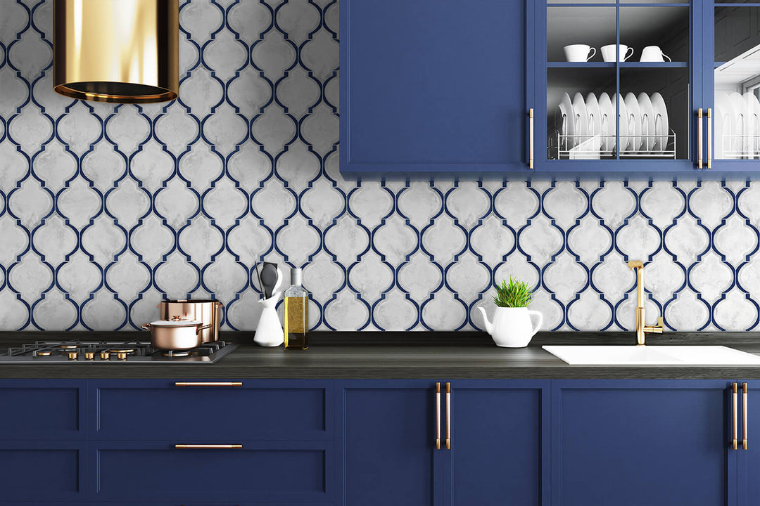 Peel & Stick Wallpapers: Marbled Ogee