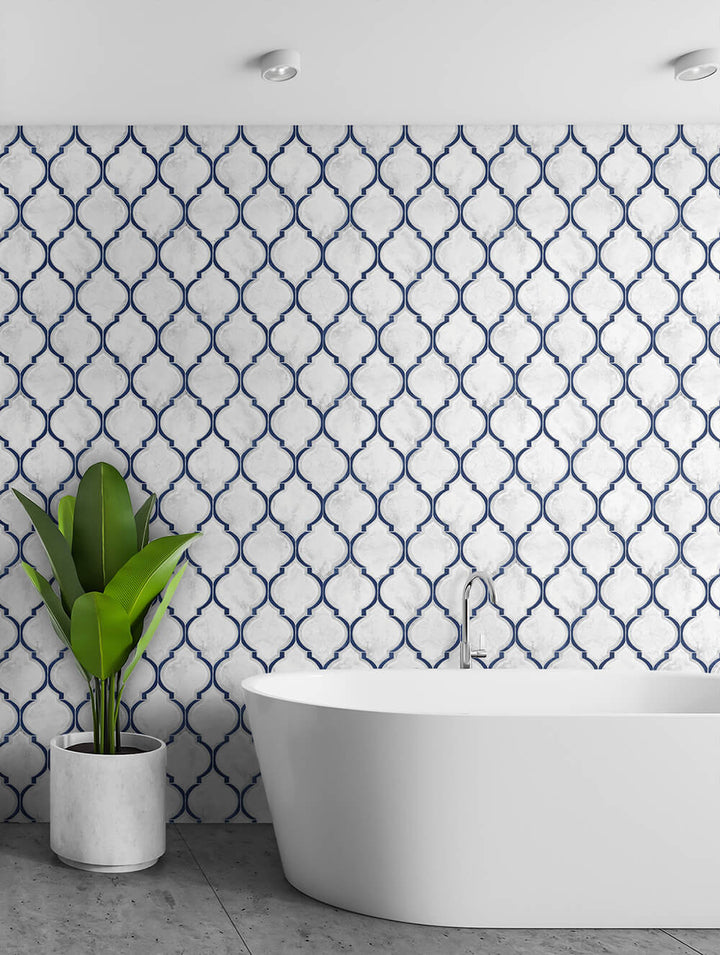 Peel & Stick Wallpapers: Marbled Ogee