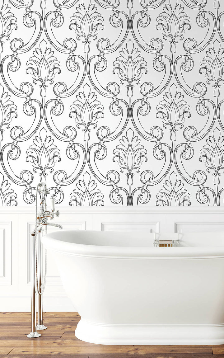 Peel & Stick Wallpapers: Sketched Damask