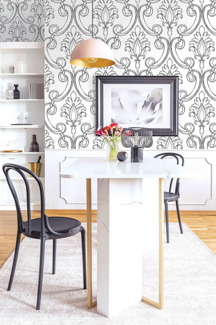 Peel & Stick Wallpapers: Sketched Damask