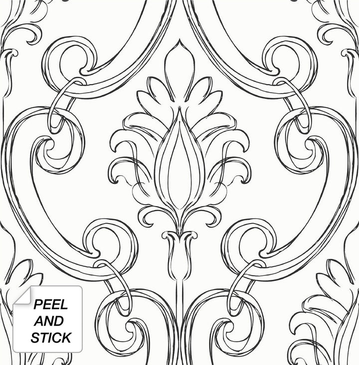 Peel & Stick Wallpapers: Sketched Damask