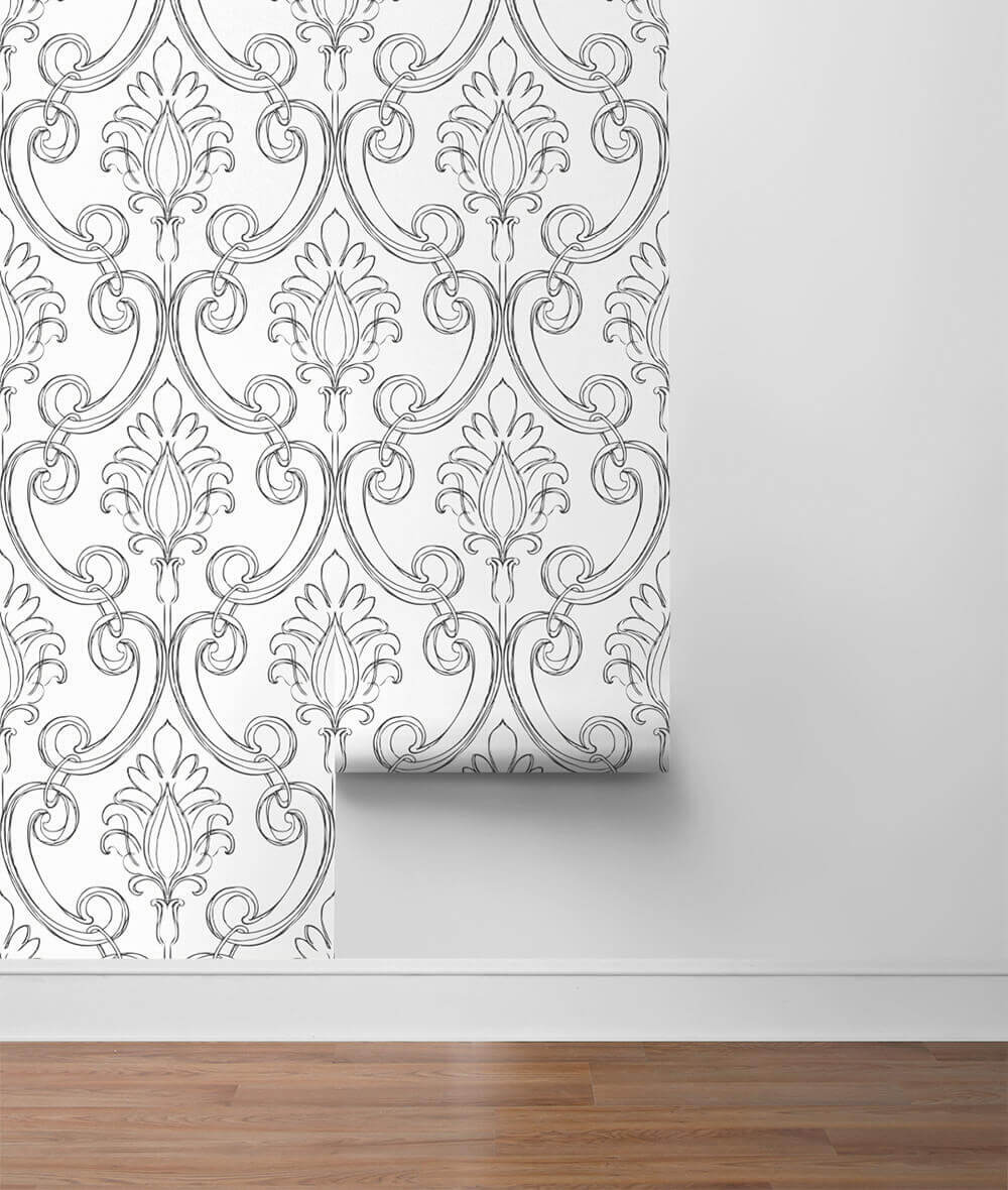 Peel & Stick Wallpapers: Sketched Damask