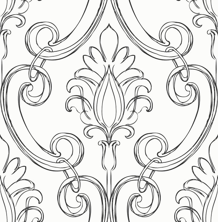 Peel & Stick Wallpapers: Sketched Damask