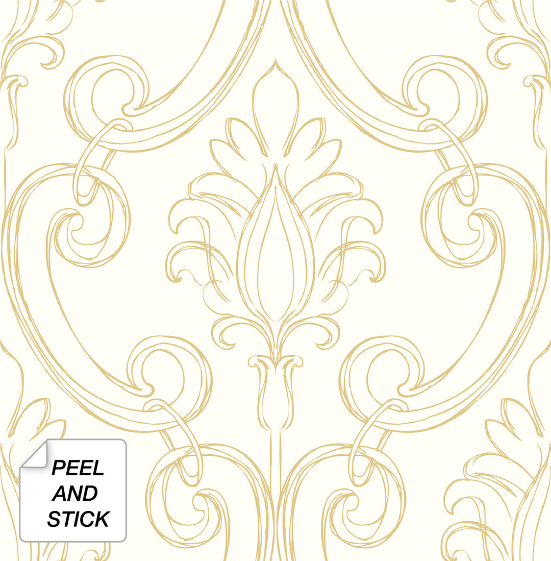 Peel & Stick Wallpapers: Sketched Damask