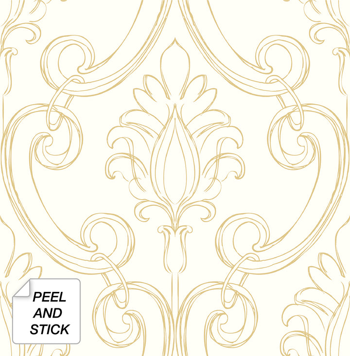 Peel & Stick Wallpapers: Sketched Damask
