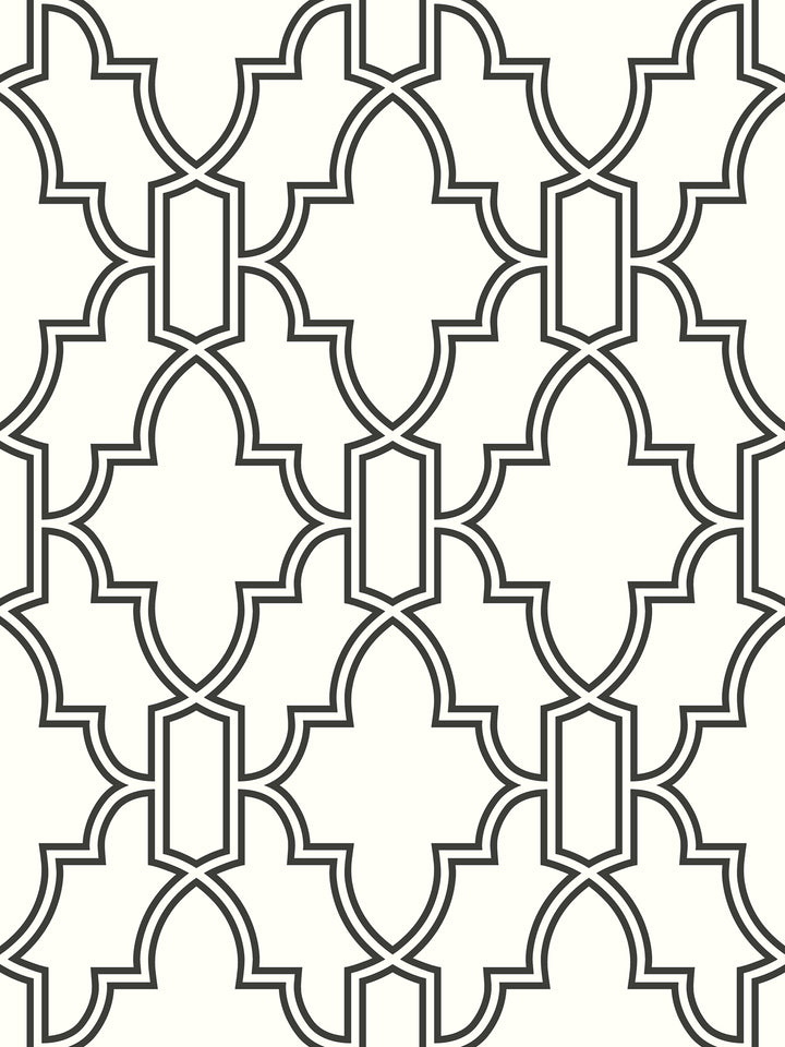 Peel & Stick Wallpapers: Black and White Tile Trellis