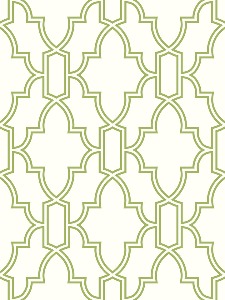 Peel & Stick Wallpapers: Green and White Tile Trellis